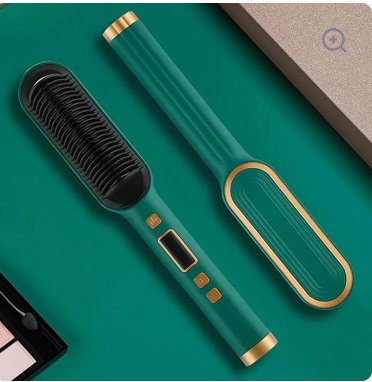 Hair Straightener Comb 2-in-1 Straightening Brush for Smooth